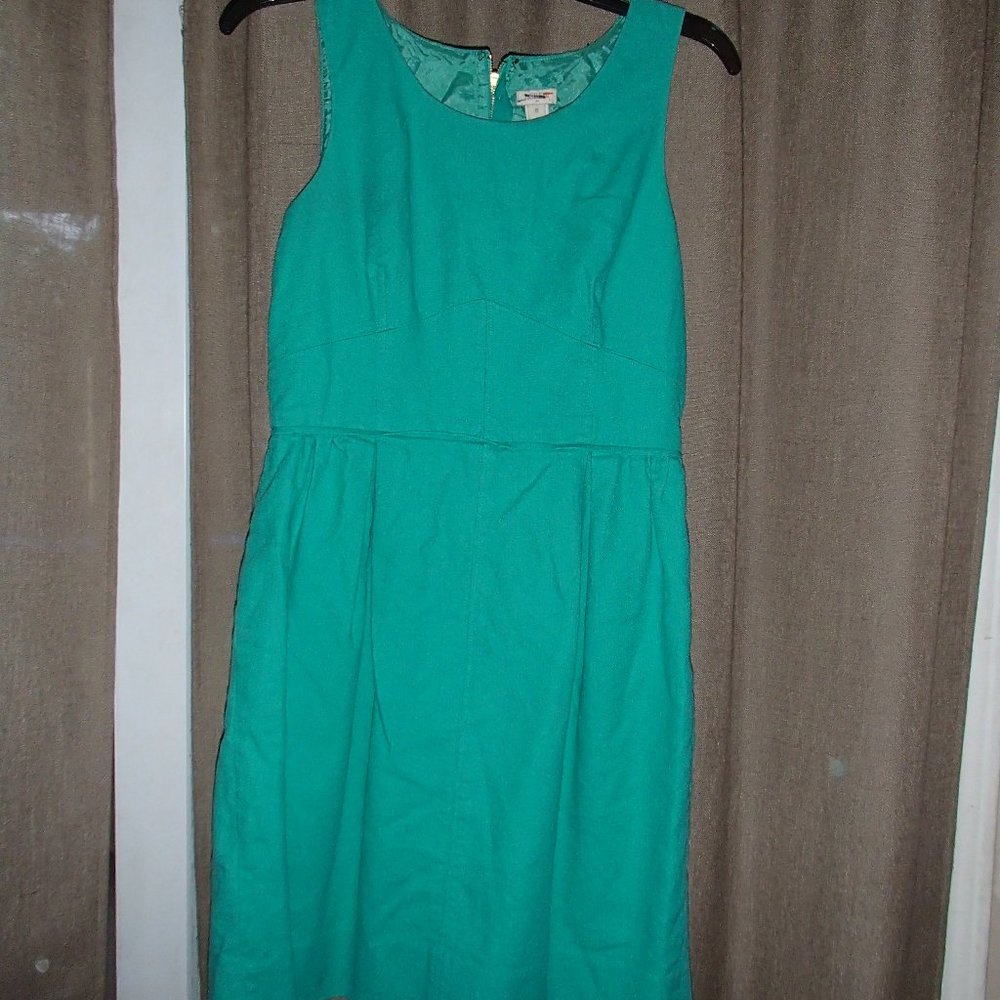 J Crew, teal/green color dress. Has pockets!!!